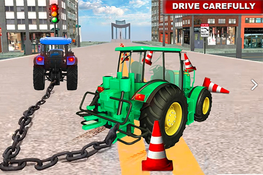 Image Chained Tractor Towing Simulator
