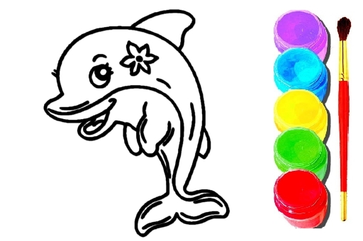 Image Dolphin Coloring Book
